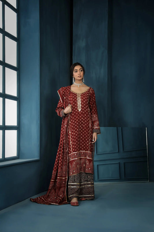 Anaar 3 piece tailored set - StudioTehseen