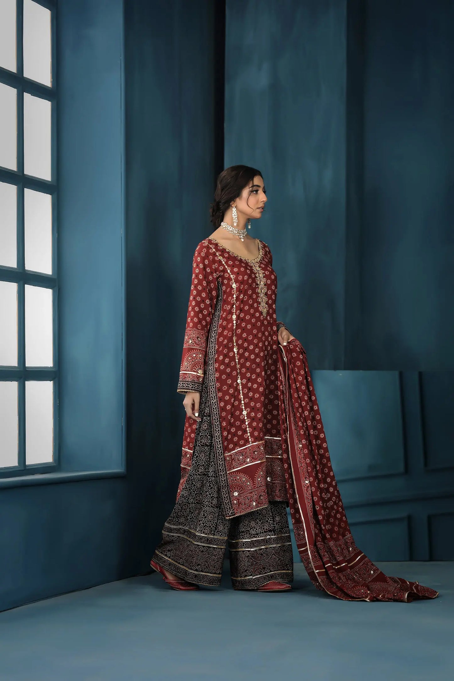 Anaar 3 piece tailored set - StudioTehseen