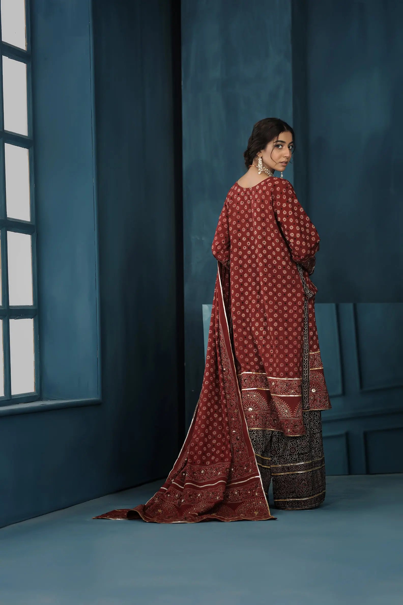 Anaar 3 piece tailored set - StudioTehseen